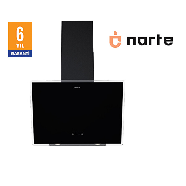 Narte H20160B 60 CM Cam Eğimli Davlumbaz Siyah