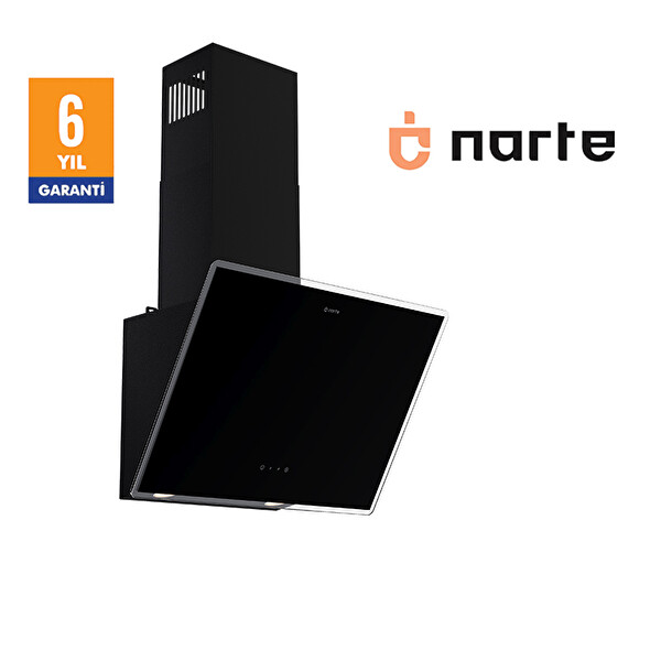 Narte H20160B 60 CM Cam Eğimli Davlumbaz Siyah