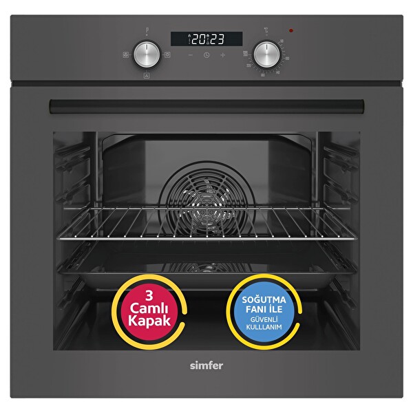 Simfer 4 Fonksiyon Trend Dijital Silver Power Turbo 3'lü Ankastre Set ( 8237 - 3655 - 8736 )