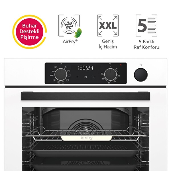 Simfer 11 Fonksiyon Steam Master Beyaz 3'lü Ankastre Set ( 8245 - 3654 - 8739 )