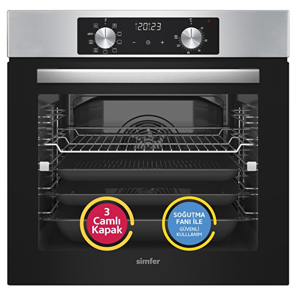 Simfer 10 Fonksiyon Airfryer Özellikli Plus Inox 3'lü Ankastre Set (8210 - 3653 - 8738)