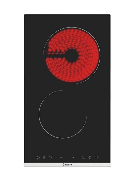 Narte VTC300B Vitroseramik 2 Gözlü Cam Siyah Ankastre Ocak