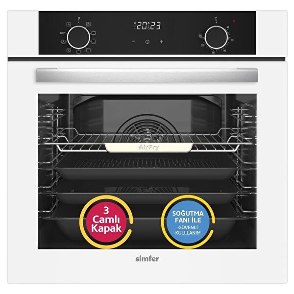 Simfer 10 Fonksiyon Airfry Beyaz 2'li Ankastre Set (8216 - 3507)