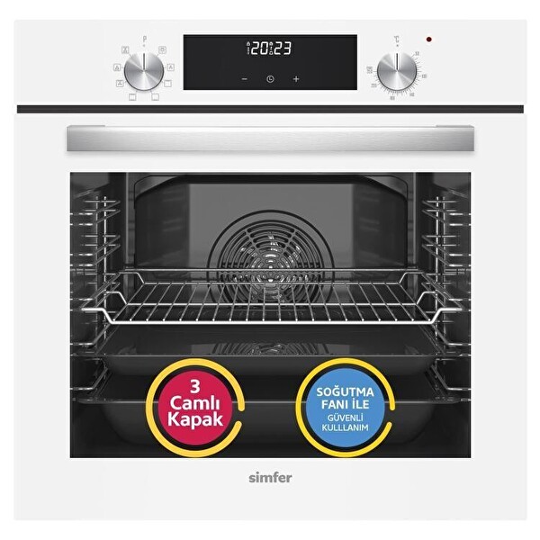 Simfer 9 Fonksiyon QS Dijital Beyaz 2'li Ankastre Set (SB-8209 - 3507)