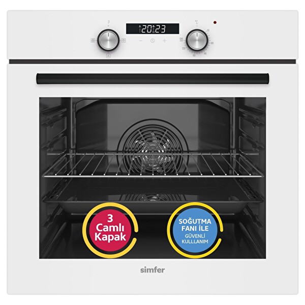 Simfer 4 Fonksiyon Trend Dijital Beyaz Power Turbo 2'li Ankastre Set (8231 - 3048)