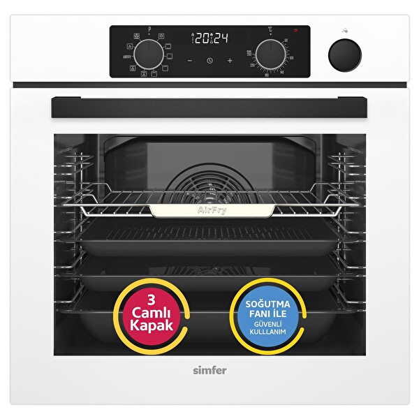 Simfer 11 Fonksiyon Steam Master Beyaz 2'li Ankastre Set 8245   3654 2