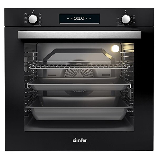 Simfer 8 Fonksiyon Siyah Multi Turbo Dijital 2'li Ankastre Set (7381 - 3653)