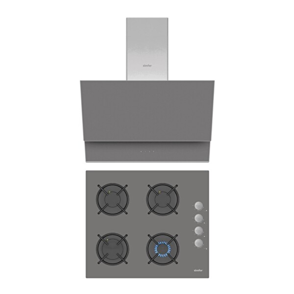 Simfer 2'li QS Gri Cam Ankastre Set (3538 - 8736)