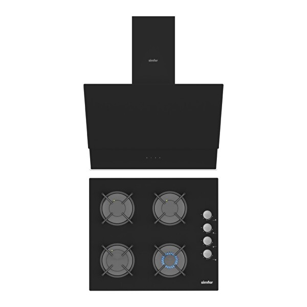 Simfer 2'li QS Siyah Cam Ankastre Set (3500 - 8703)
