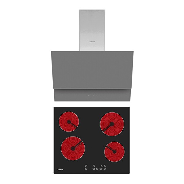 Simfer QS Gri Elektrikli 2'li Ankastre Set (3970 - 8736)