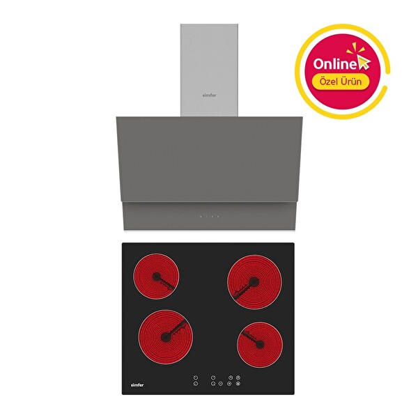 Simfer Trend Gri Elektrikli 2'li Ankastre Set 3970   8705
