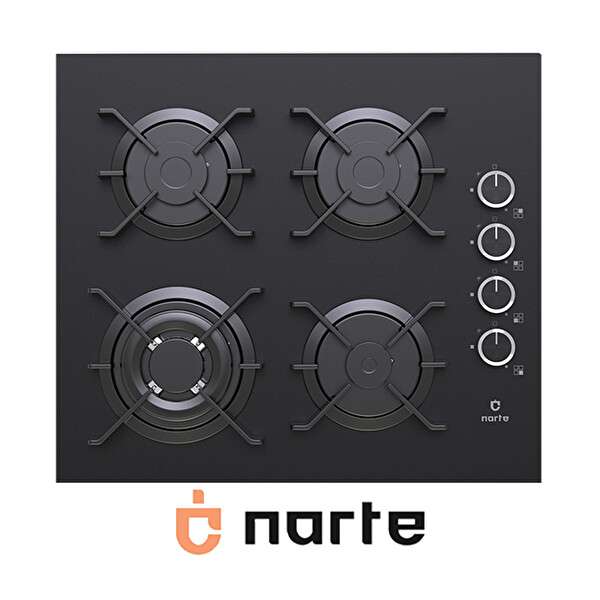 Narte Döküm Izgara 60 CM Siyah Cam Ankastre Ocak - CG20160B