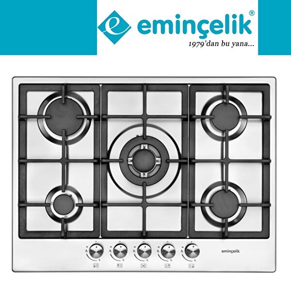 Eminçelik Ve AFM Tech Markalı Vera 5 Gözlü 1'Wok Inox-Beyaz Ankastre Set (22 380 - FM7701 - FM3301)