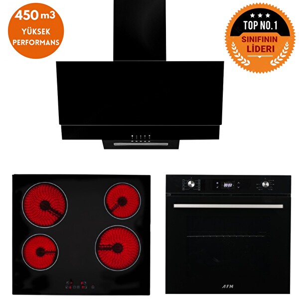 Eminçelik Ve AFM Tech Markalı Elektrikli Dijital Ankastre Set (VC640 - FM7700 - FM3250)