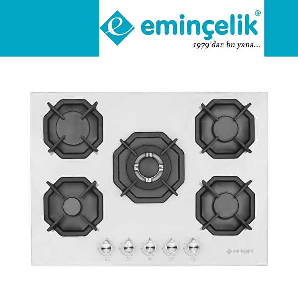 Eminçelik Ve AFM Tech Markalı Axe 5 Gözlü 1 Wok Dijital Ankastre Set (22 386 - FM7700 - FM3250)