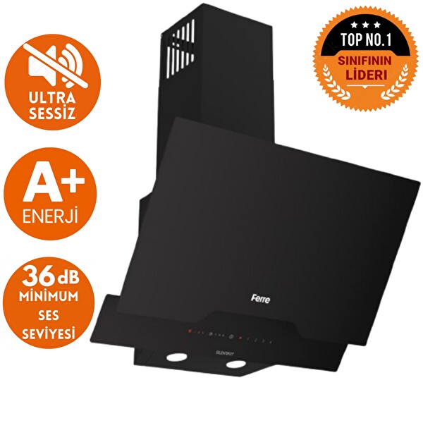Ferre Ve AFM Tech Markalı Sessiz Duo Elektrikli Vitro Siyah Dijital Ankastre Set (D063-SA - V6-04 - FM7700)