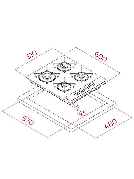 Teka GBE 64002 KB WH Beyaz Gazlı Ankastre Ocak 9