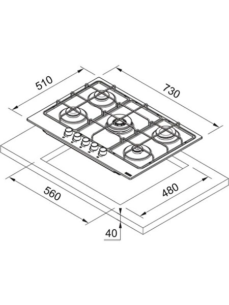 Franke FHSM 755 4G DC BK C Siyah Gazlı Ankastre Ocak