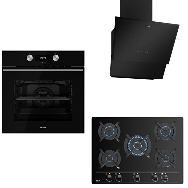 Teka Siyah Ankastre Set (HLB 8400 BK HydroClean PRO - GBC 75030 BK - TVT 60.1 BK)