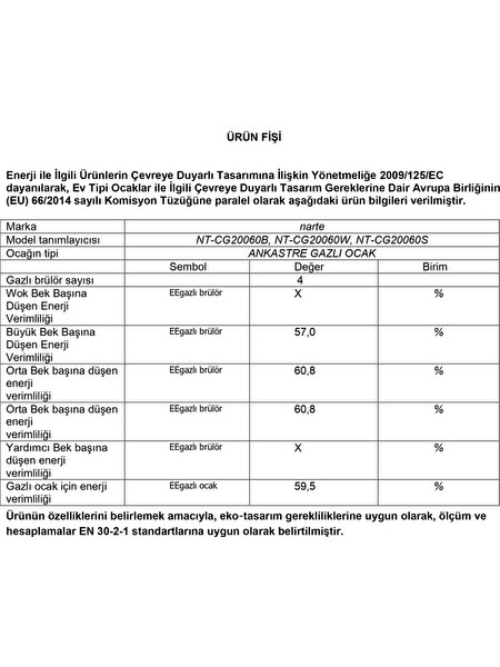 Narte Yeni Nesil Ankastre Set (OV401W - CG20060W - H10060WX)