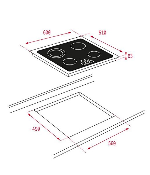 Teka TB 5303 Elektrikli Siyah Cam Ankastre Ocak 2