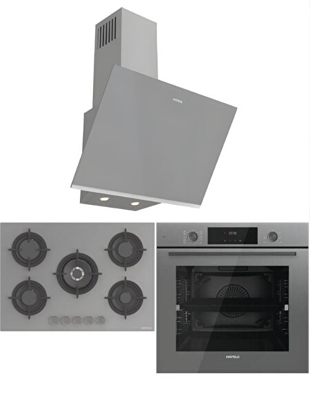 Hafele Orion Gri Ankastre Set (Orion Fırın- Orion Ocak -Orion Davlumbaz)