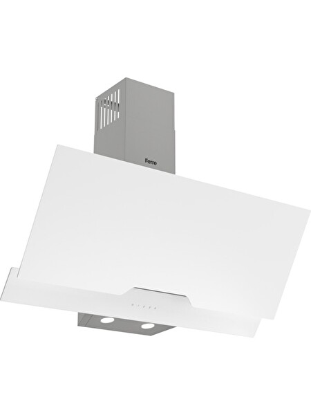 Ferre D068 90 CM Çift Camlı Girintili Dokunmatik Beyaz Davlumbaz