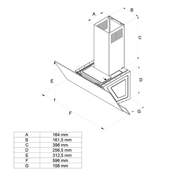 Simfer 60 CM Klasik Eğik Siyah Cam Push Buton Ankastre Davlumbaz 8727