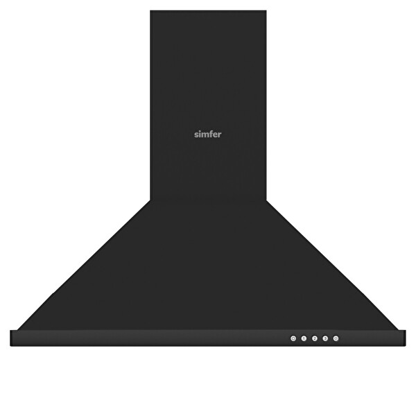 Simfer 8713 60 CM Push Button Siyah Metal Piramit Davlumbaz