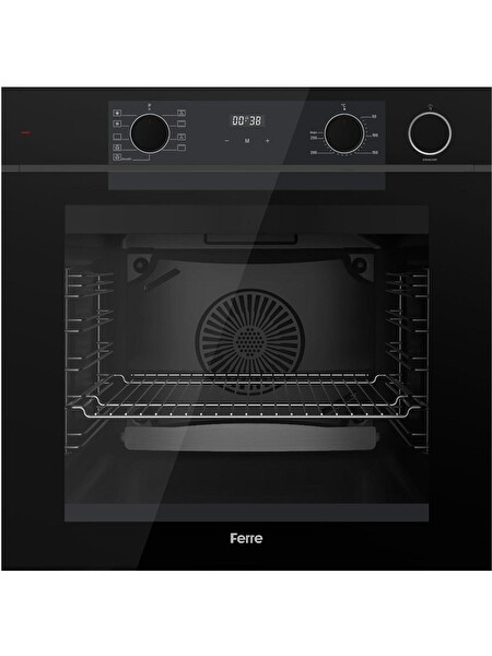 Ferre Steamart-Fryart-Silentart Serisi Siyah Ankastre Set (CS205-FA - QEP64CS -D077-SA ) - Emaye Izgara - Kademeli Musluk