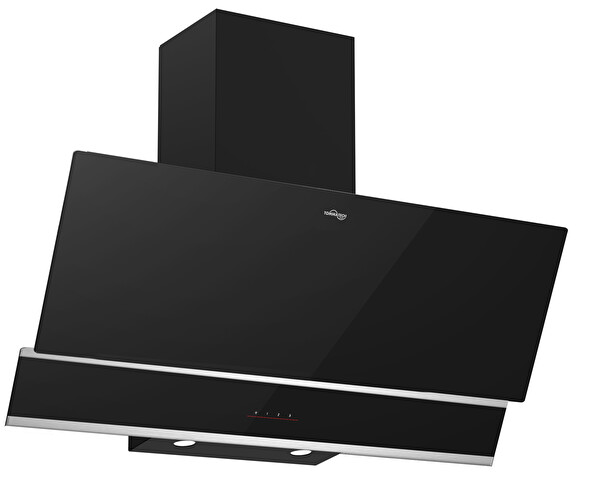 Tommatech TDE9001BG 90 CM Siyah Cam Duvar Tipi Davlumbaz