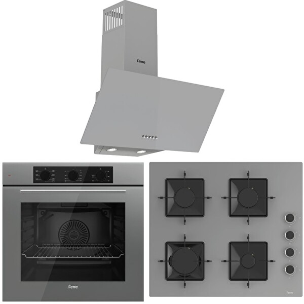 Ferre FlowArt QBL62CPR - SS208 - D088 SA Gri Ankastre Set