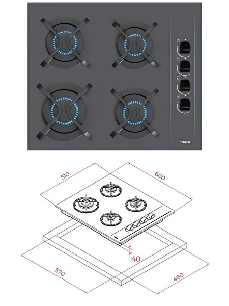 Teka Chef 4 Gri Ankastre Set (GBC 64002 - HAK 625 - ATV 60 Pro)