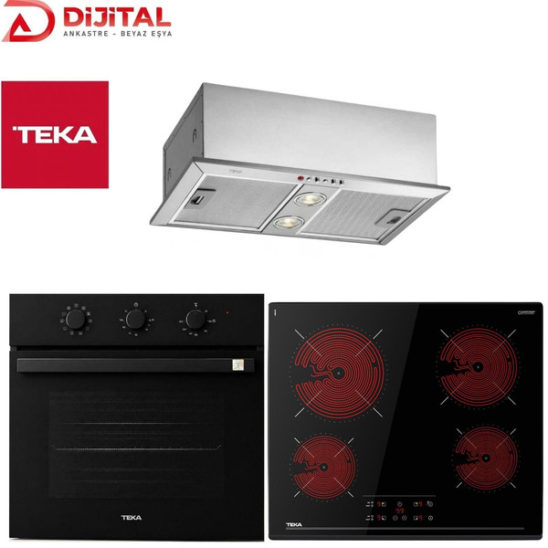 Teka Siyah Ankastre Set (HBB 54500 BK - TBC 64010 - GFH 55 )