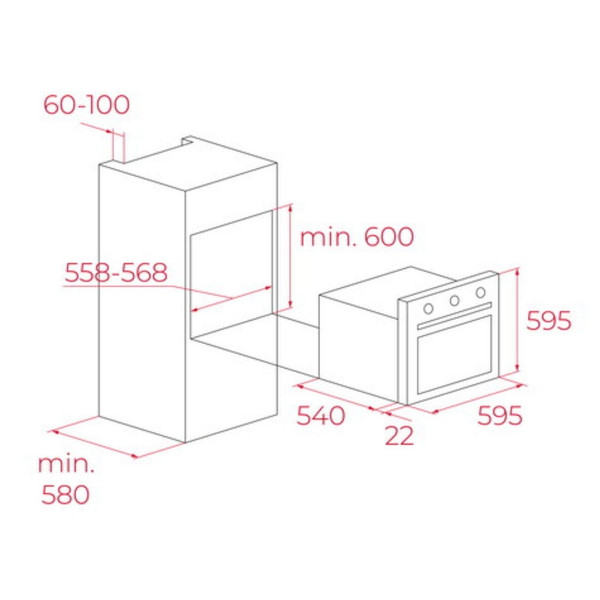 Teka Siyah Ankastre Set (HBB 54500 BK - TBC 64010 - GFH 55 )