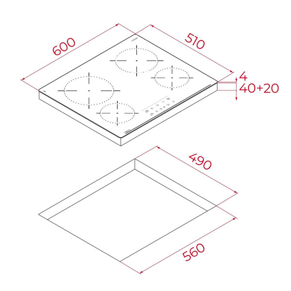 Teka Siyah Ankastre Set (HBB 54500 BK - TBC 64010 - GFH 55 )
