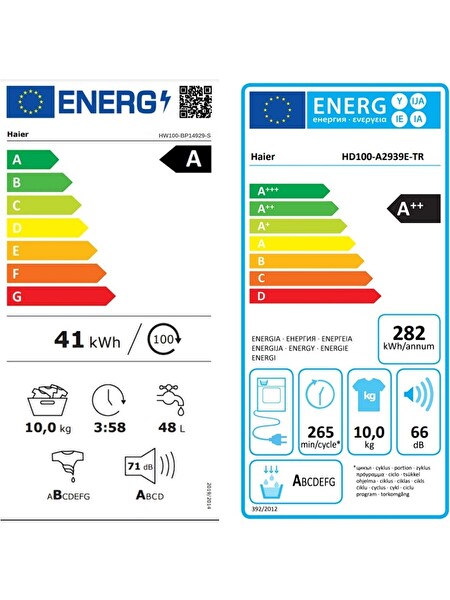 Haier HW100-BP14929A-S Çamaşır Makinesi - HD100-A2939E-TR 10 KG WiFi - Bluetooth Bağlantılı Isı Pompalı Kurutma Makinesi