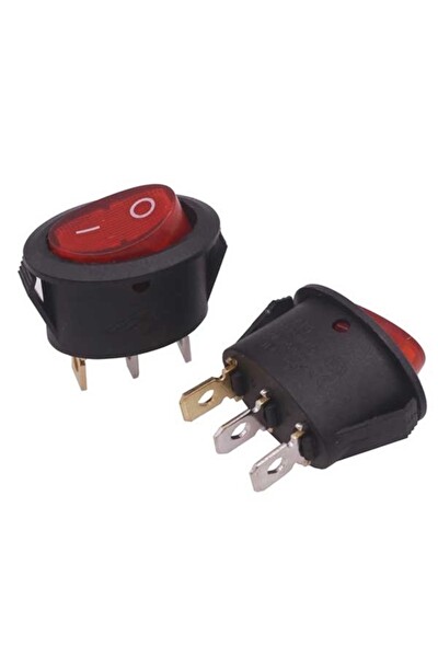 Kcd1-3 Oval Işıklı On-Off Anahtar 3 Pin Ic-134b