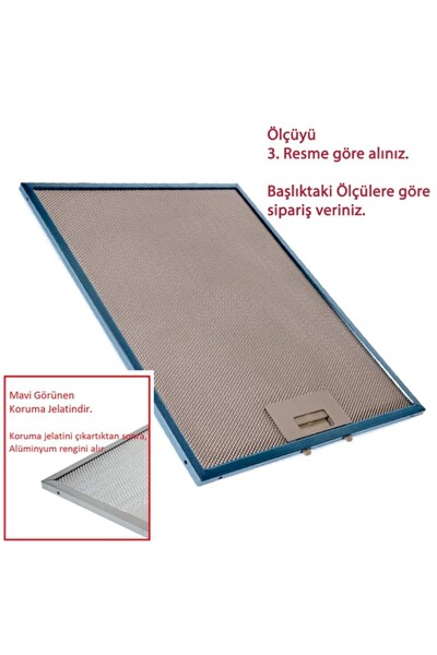 Ankastre Aspiratör Alüminyum Yağ Filtresi 278 Mm X 355 Mm 2