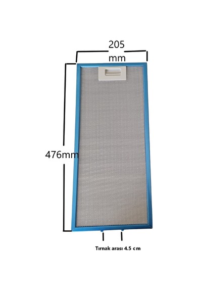 White Daisy Aspiratör & Davlumbaz Alüminyum Kaset Yağ Filtresi 205 X 476 Mm Tırnak Arası 4,5 Cm