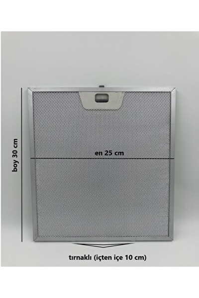 25x30 Cm Tırnaklı Arçelik Ankastre Aspiratör Davlumbaz Alüminyum Yağ Filtresi