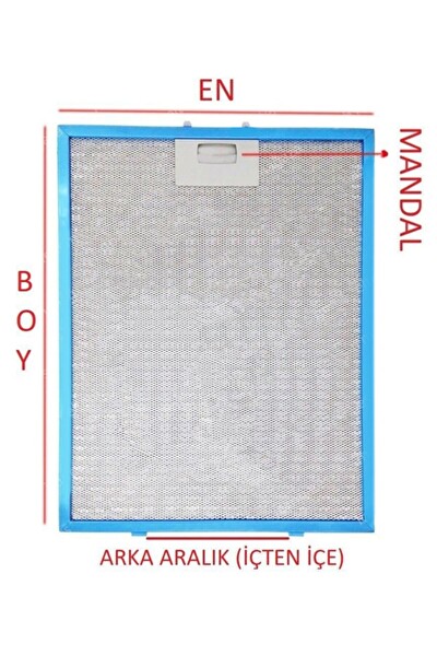 Ankastre Aspiratör Alüminyum Yağ Filtresi 255 Mm X 302 Mm Tek Tırnaklı 3