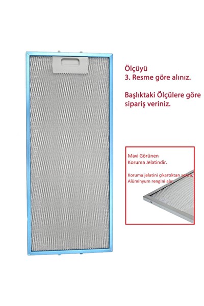 Ankastre Aspiratör Alüminyum Yağ Filtresi 205 Mm X 485 Mm