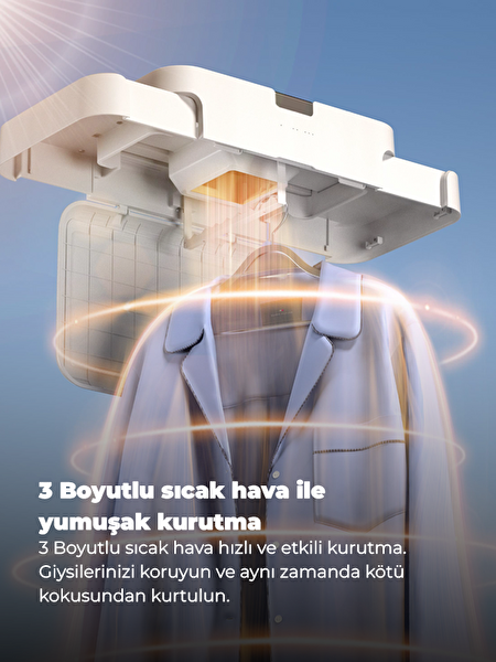 Lydsto Portatif Katlanabilir Çift Sterilizasyonlu Çamaşır Kurutma Makinesi