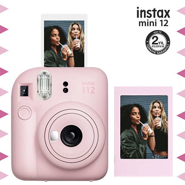 Fujifilm Instax Mini 12 Pembe Fotoğraf Makinesi Ve Fotoğraf Çerçeve Seti