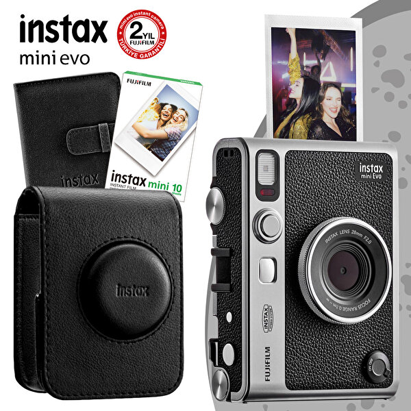 Fujifilm Instax Mini Evo Siyah Şipşak Fotoğraf Makinası ve Hediye Seti 2