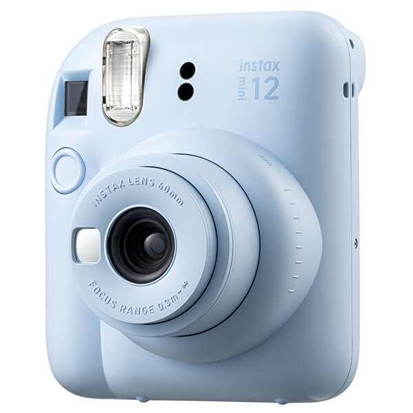 Fujifilm Instax Mini 12 Mavi Şipşak Fotoğraf Makinesi 20'li Film Laporta Albüm ve Şeffaf Kılıf Seti