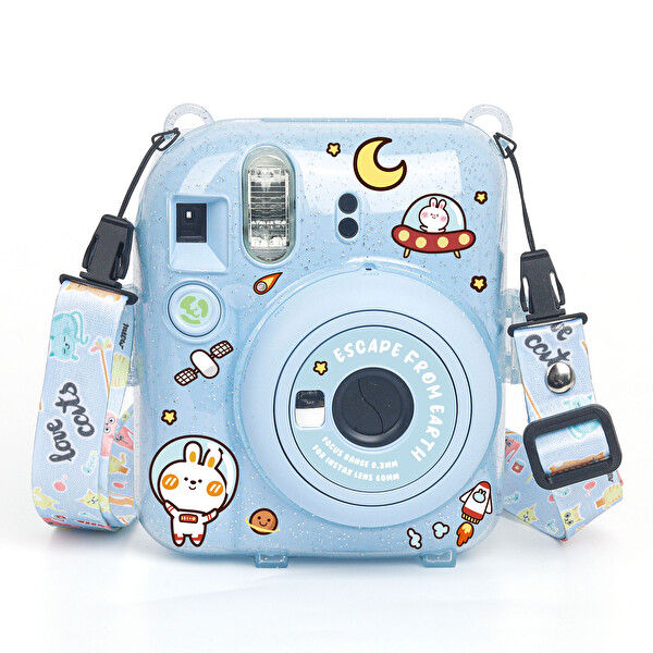 Fujifilm Instax Mini 12 Mavi Fotoğraf Makinesi 10'lu Film-Kıskaçlı