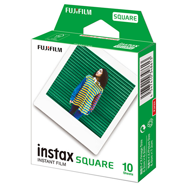 Fujifilm Instax SQ Link Yeşil Yazıcı-10'lu Square Film-Kılıf-Albüm Pleksi Çerçeve ve Kıskaçlı Stand