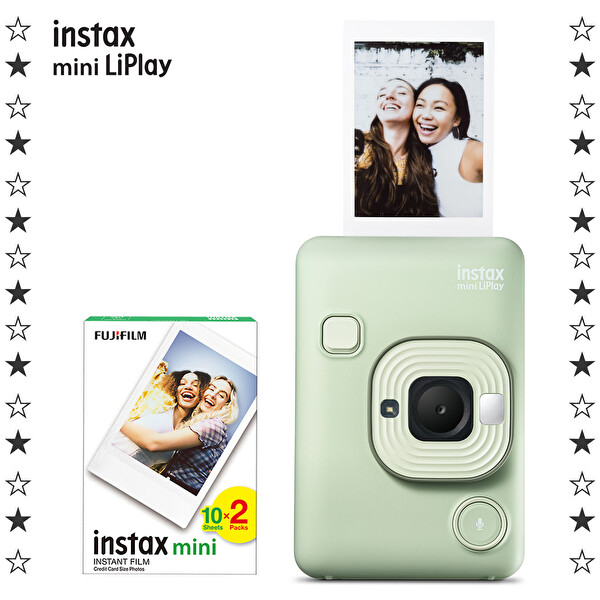 Fujifilm Instax Mini LiPlay Hybrid Matcha Green Fotoğraf Makinesi 20'li Film